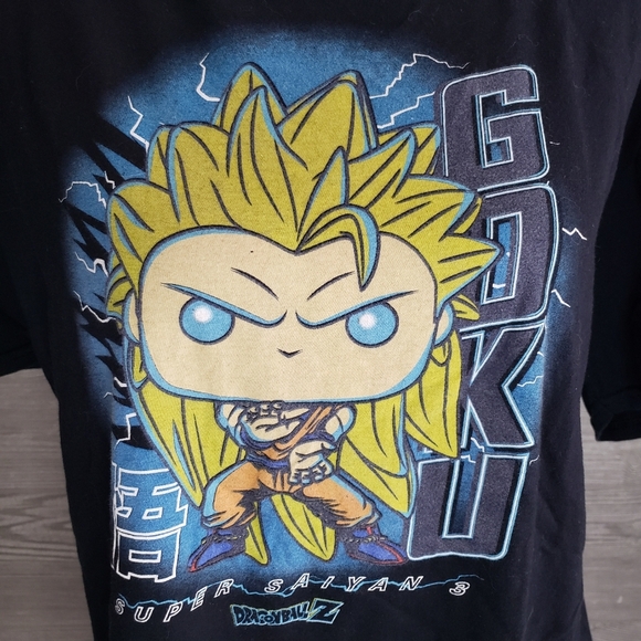 Funko Pop Dragon Ball Z Super Saiyan 3 GOKU T-Shirt GameStop Exclusive Size XL - Picture 4 of 6